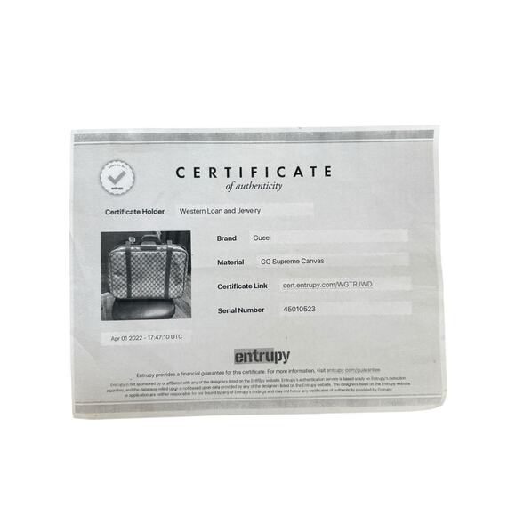 Gucci Beige Brown Gg Supreme Canvas and Leather Vintage Suitcase Weekend Bag - Picture 13 of 13